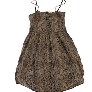 Aritzia Wilfred 100% silk snake-print spaghetti strap dress